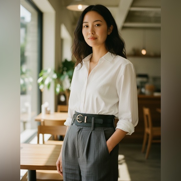 Kate Spade Genuine Leather Pebbled Belt L/XL Gold Buckle Black 36” - Picture 13 of 14